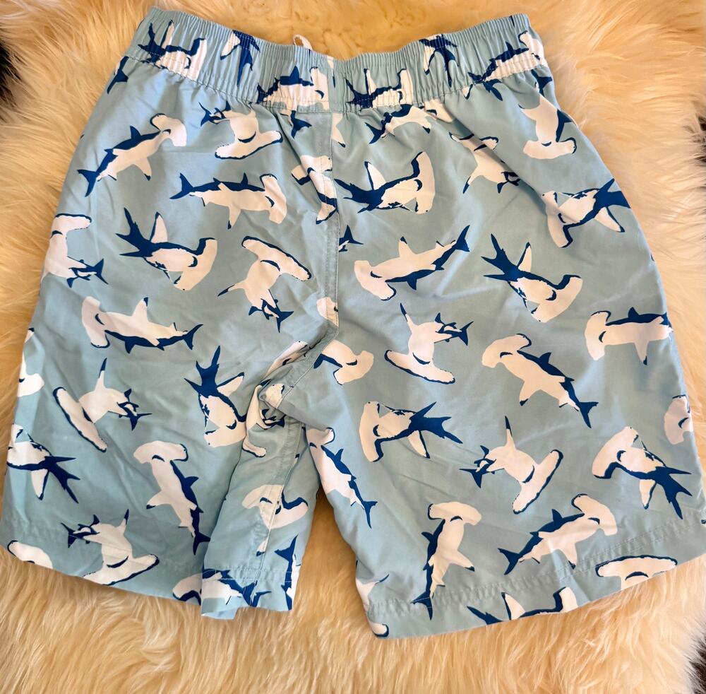 Hanna Andersson Swim Trunks Size‎ 140 / 10 Hammerhead Shark Print Bathing Suit